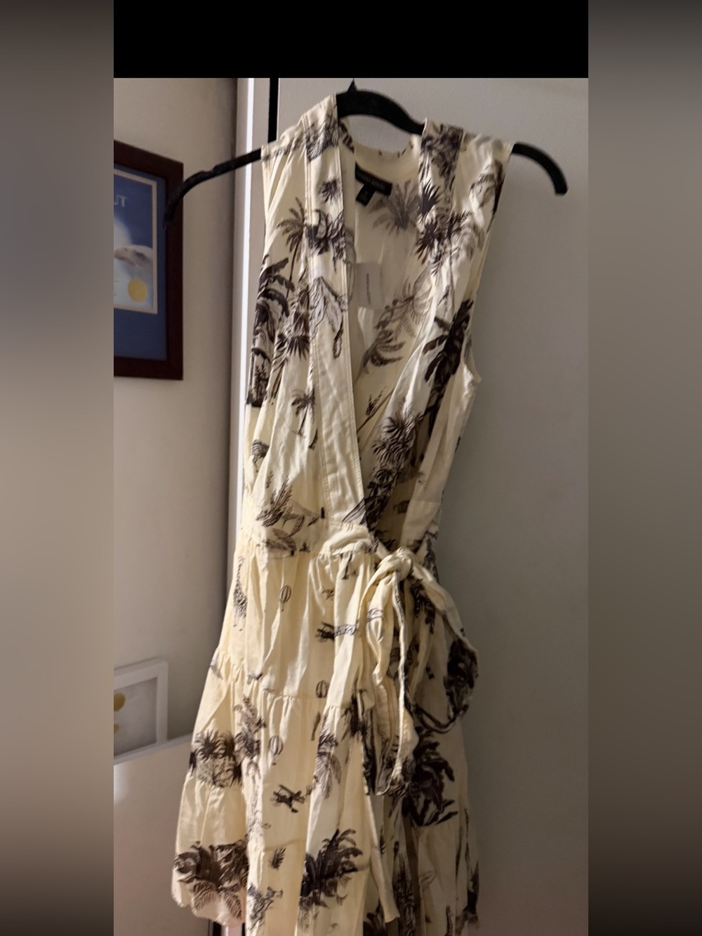 NWT Banana republic Sleeveless Cream Tropical Print Wrap Dress was $17o